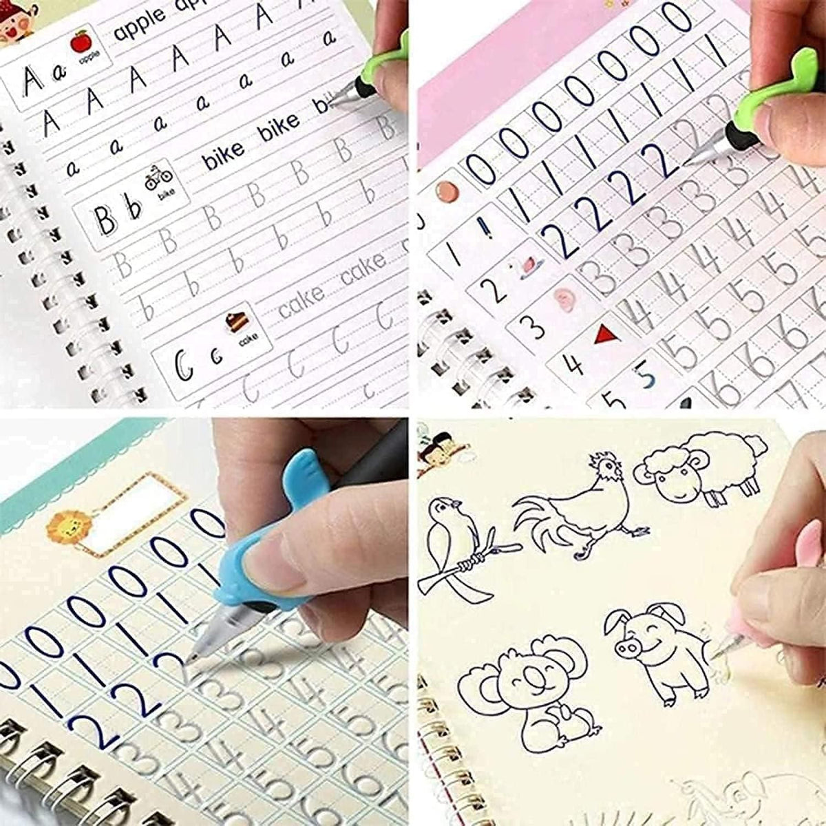 Bundle of 4 Magic Copybooks+1 MagicPen+10 Refills for your kids